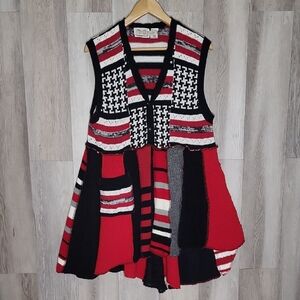 Reincarnations By Leslie Zahn Womens Upcycled Sleeveless Cardigan Handmade